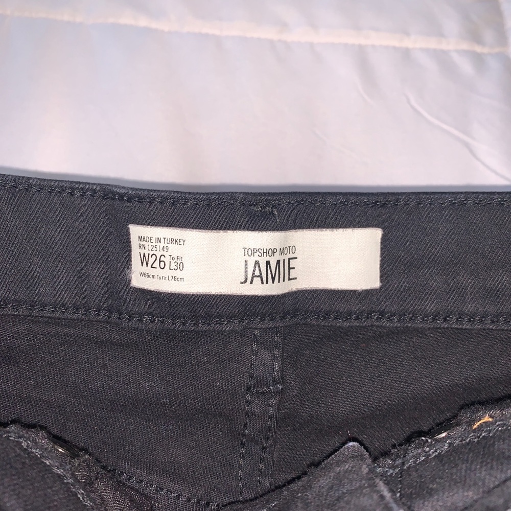 TOPSHOP moto jamie jeans w/ 2 white lines